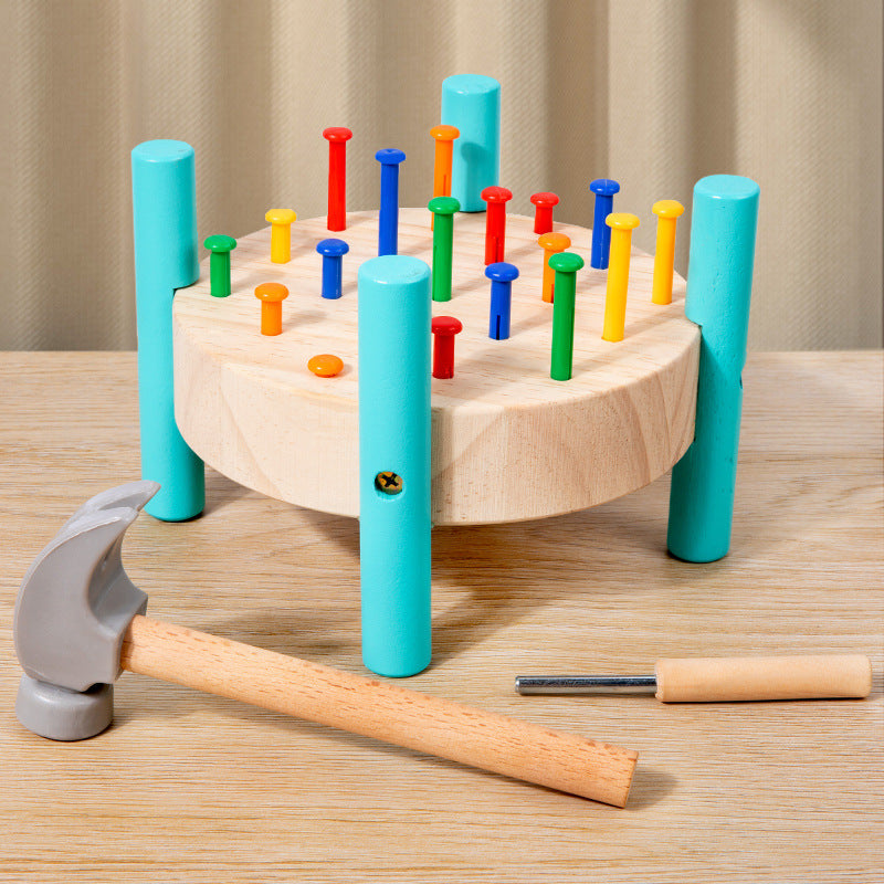 Wooden Hammering & Nailing Activity Table