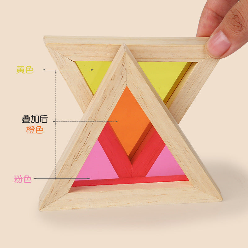 Wooden Rainbow Acrylic Light & Shadow Building Blocks