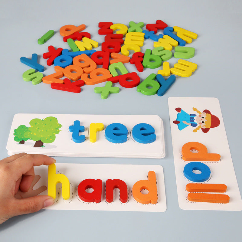 Colourful wooden letters used for word-building activities