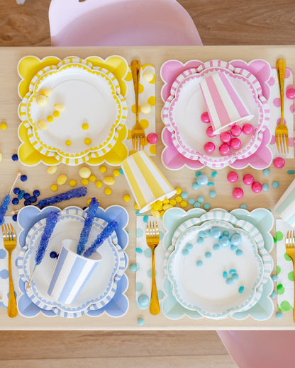 Aqua Dessert Paper Plates, 8 ct, 8 in