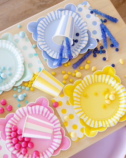 Aqua Dessert Paper Plates, 8 ct, 8 in