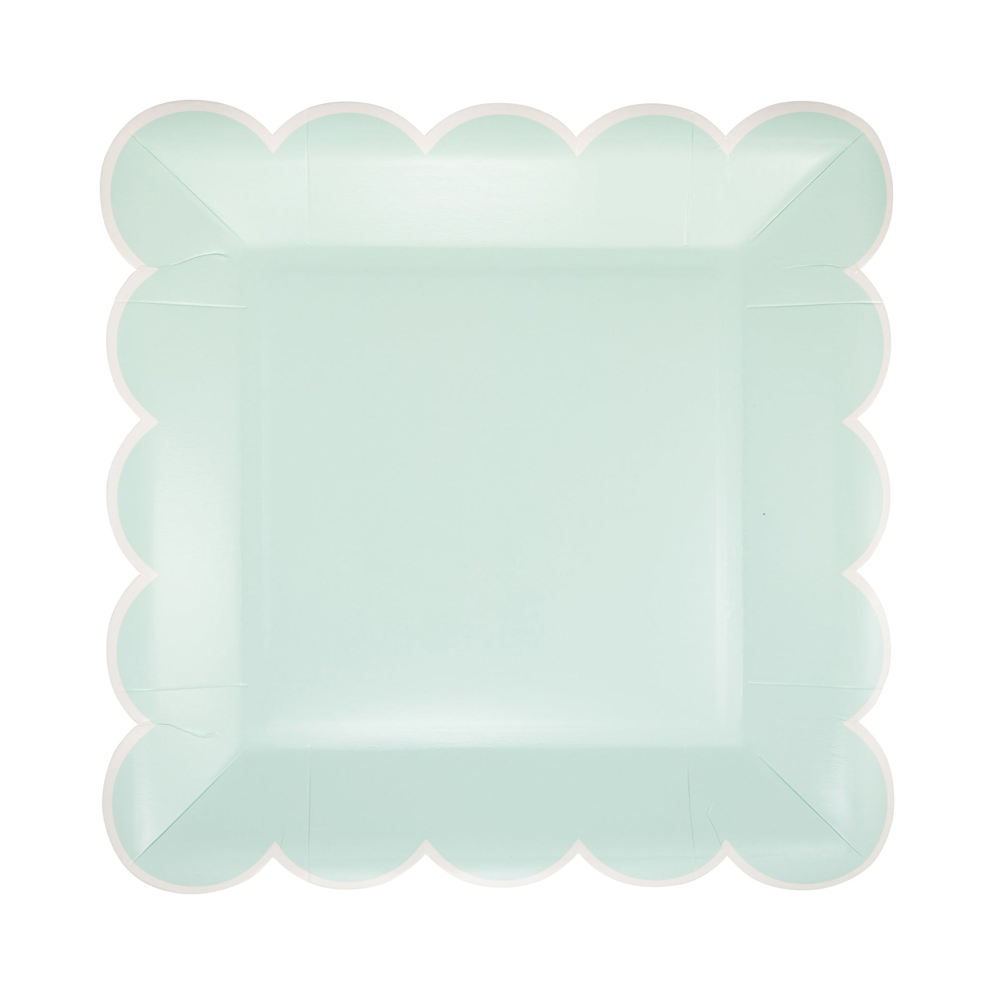 Aqua Scalloped Square Paper Plates, 8 ct, 9 in
