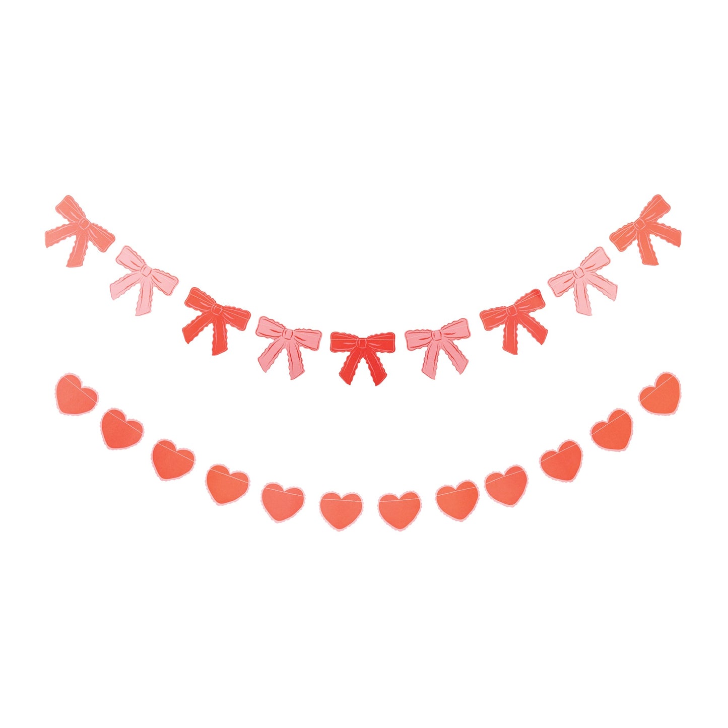 Bow and Heart Paper Banner Set for Party Decor