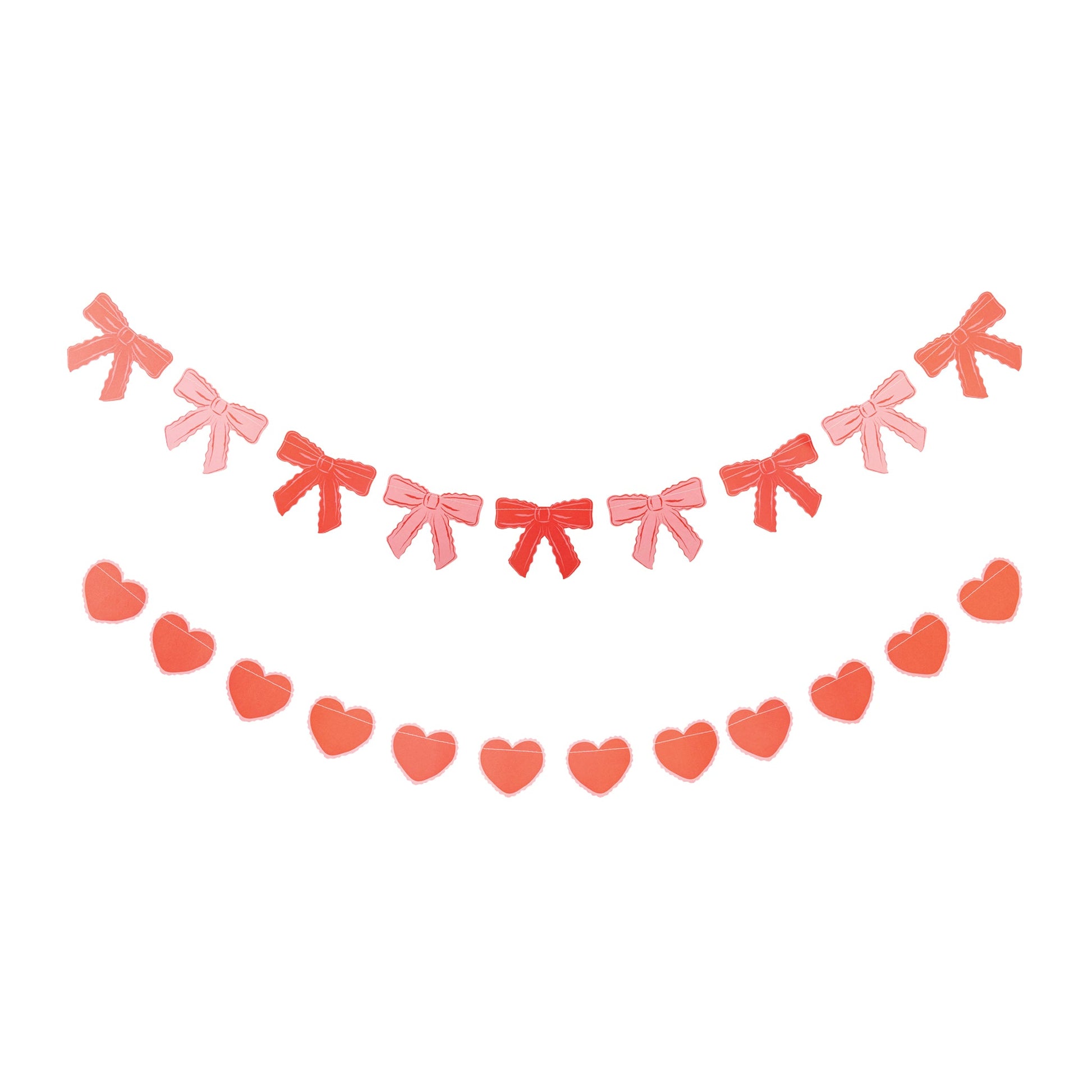 Bow and Heart Paper Banner Set for Party Decor