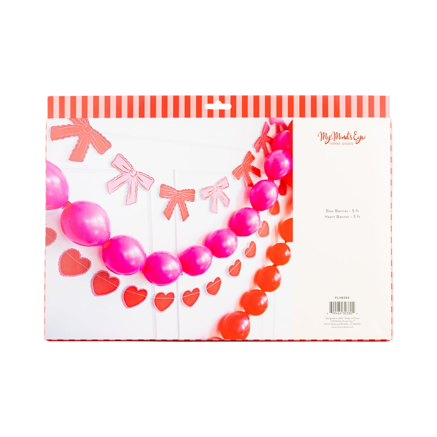 Bow and Heart Paper Banner Set for Party Decor