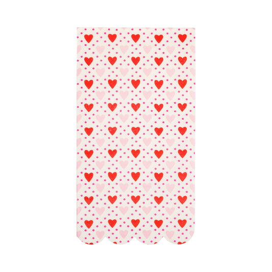 Pink and Red Heart Paper Guest Napkins, 24 ct