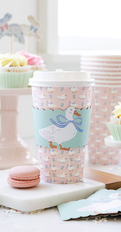 Pastel Duck Paper To Go Cups, 8 ct, 16 oz