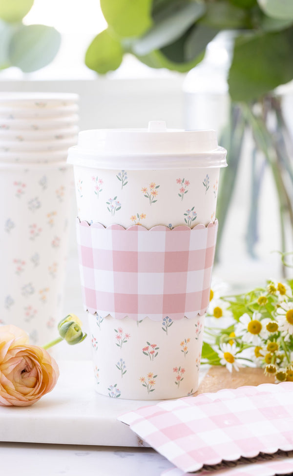 Tiny Floral Paper To Go Cups, 8 ct, 16 oz