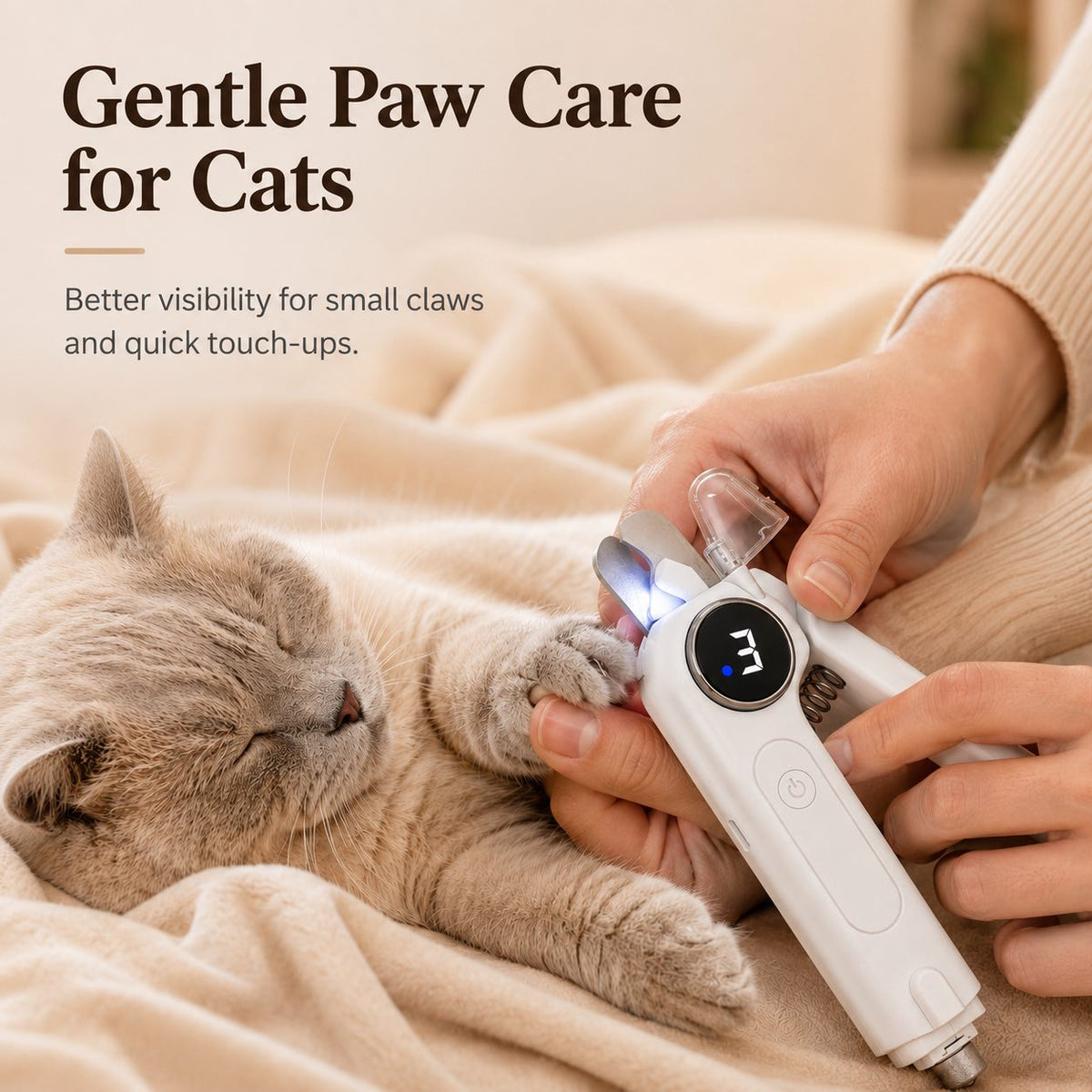 2-in-1 Pet Electric Nail Clipper & Grinder with LED Light