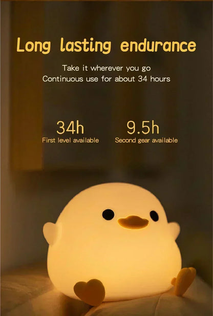 Duck LED USB Rechargeable Silicone Night Lights