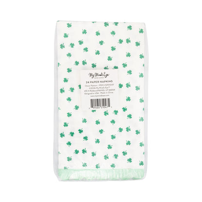 Clover Pattern Paper Dinner Napkins, 24 ct