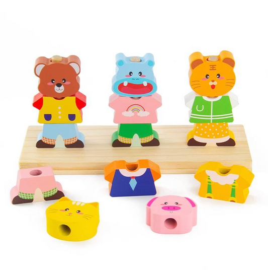 Wooden Animal Dress-Up Mix & Match Toy