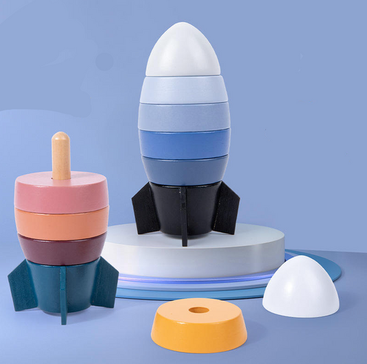 Wooden Rocket Stacking Toy