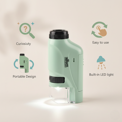 Kids Pocket Microscope & LED Light