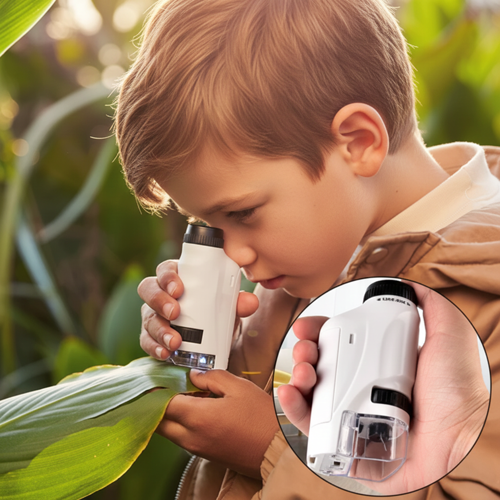 Kids Pocket Microscope & LED Light