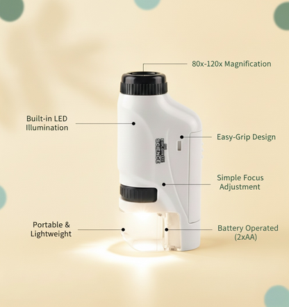 Kids Pocket Microscope & LED Light