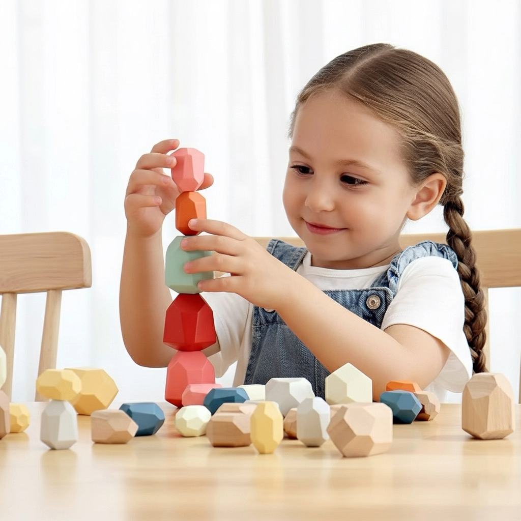 Wooden Balance Stones – Motor Skills Development (26pcs)