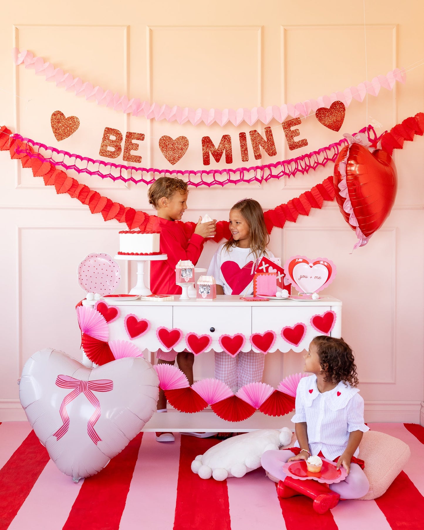 Puffy Heart Felt Banner for Party Decor