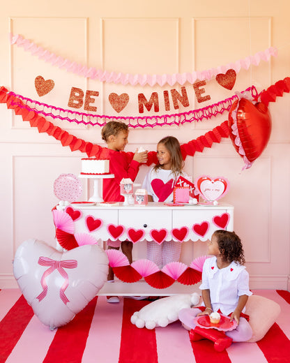 Puffy Heart Felt Banner for Party Decor