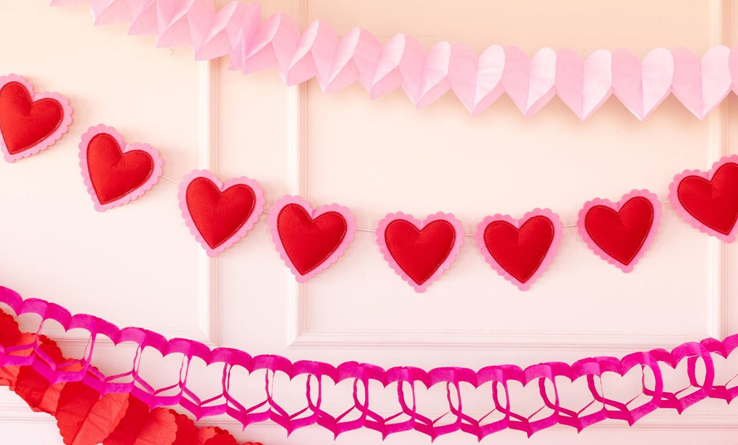 Puffy Heart Felt Banner for Party Decor