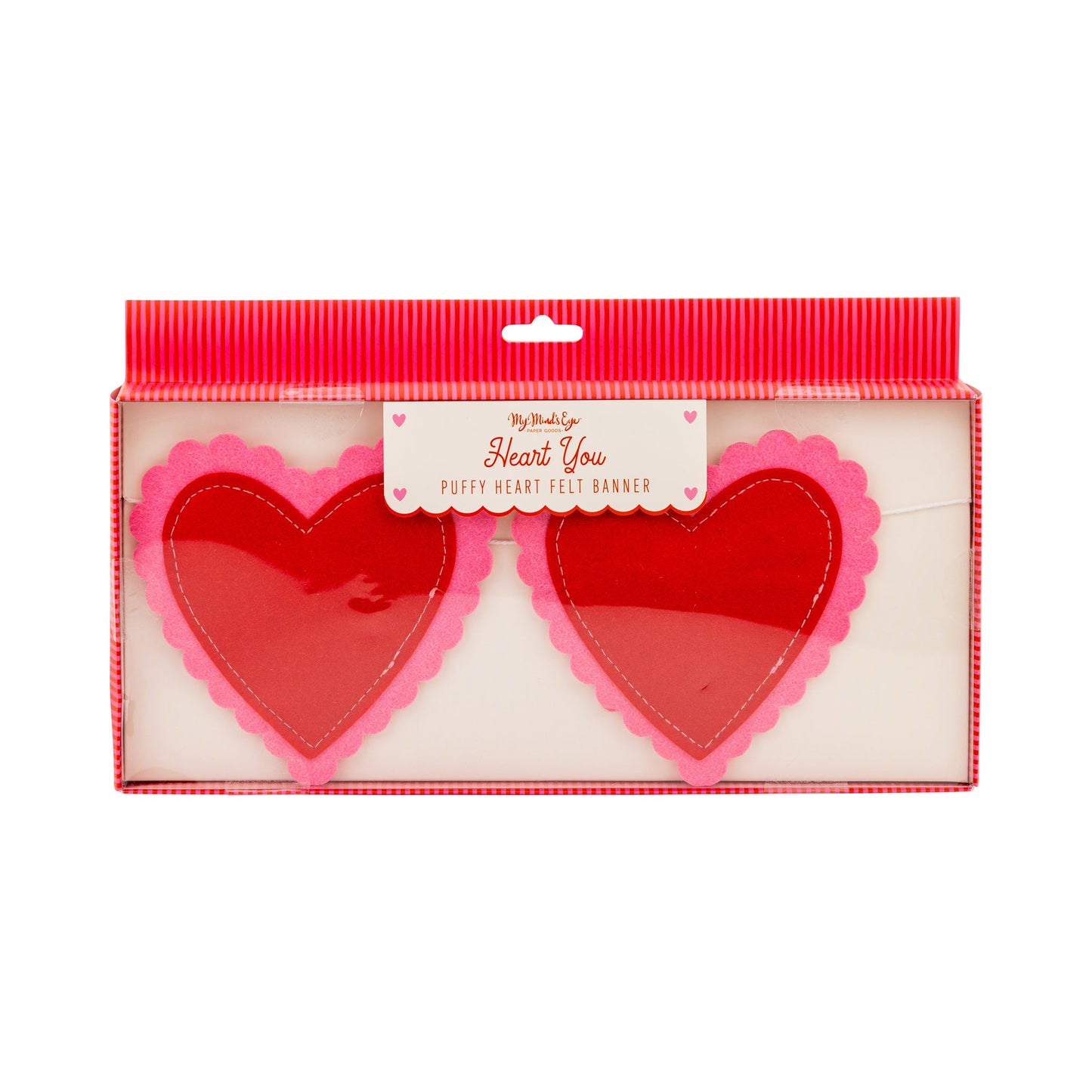 Puffy Heart Felt Banner for Party Decor