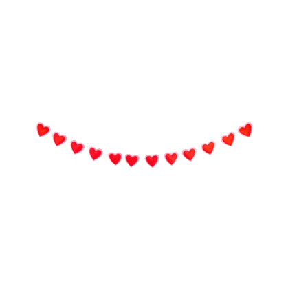Puffy Heart Felt Banner for Party Decor