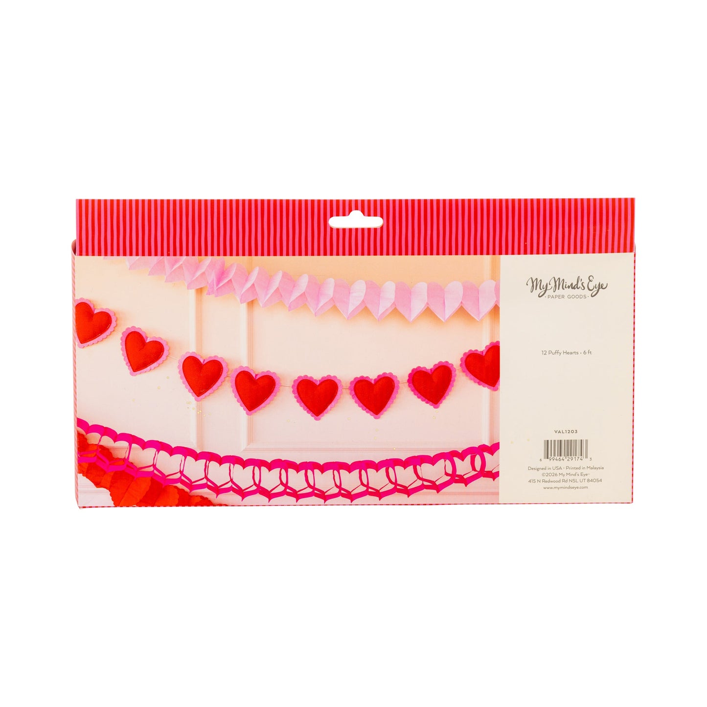 Puffy Heart Felt Banner for Party Decor
