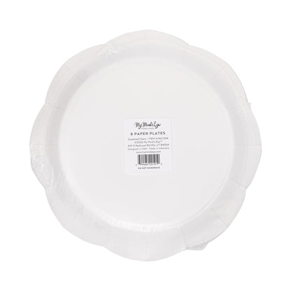 Scattered Heart Scalloped Paper Plates, 8 ct