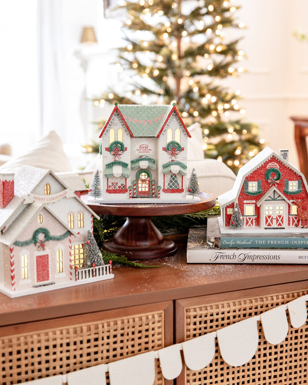 Holiday Workshop Paperboard Village Decor with Light