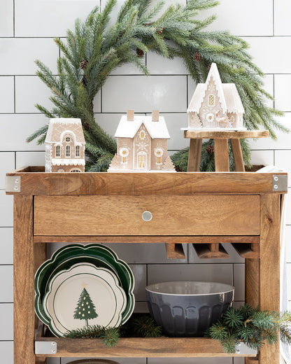 Gingerbread Shop Paperboard Village Decor with Light