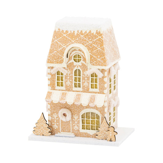 Gingerbread Shop Paperboard Village Decor with Light