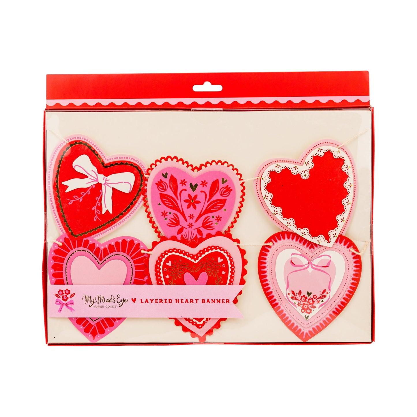 Layered Heart Paper Banner for Party Decor