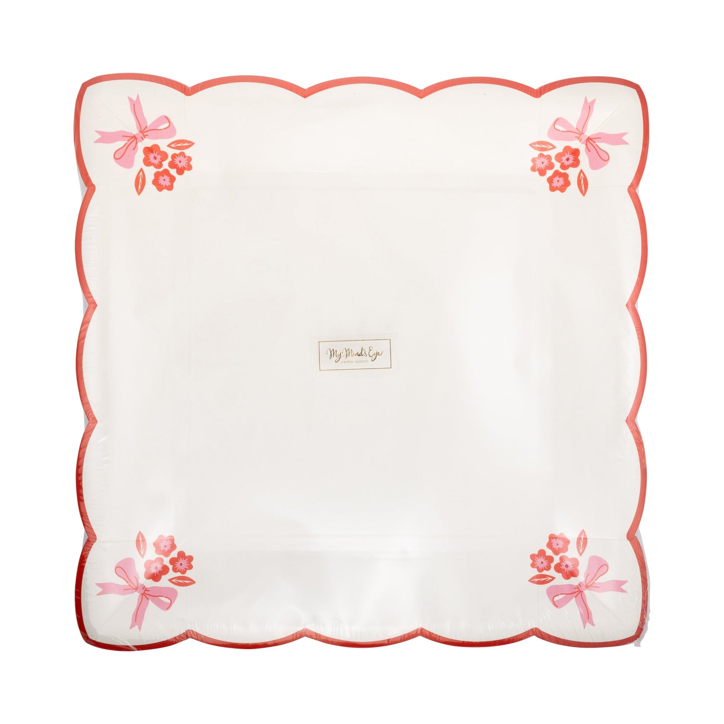 Heart Hankie Style Paper Plates, 8 ct