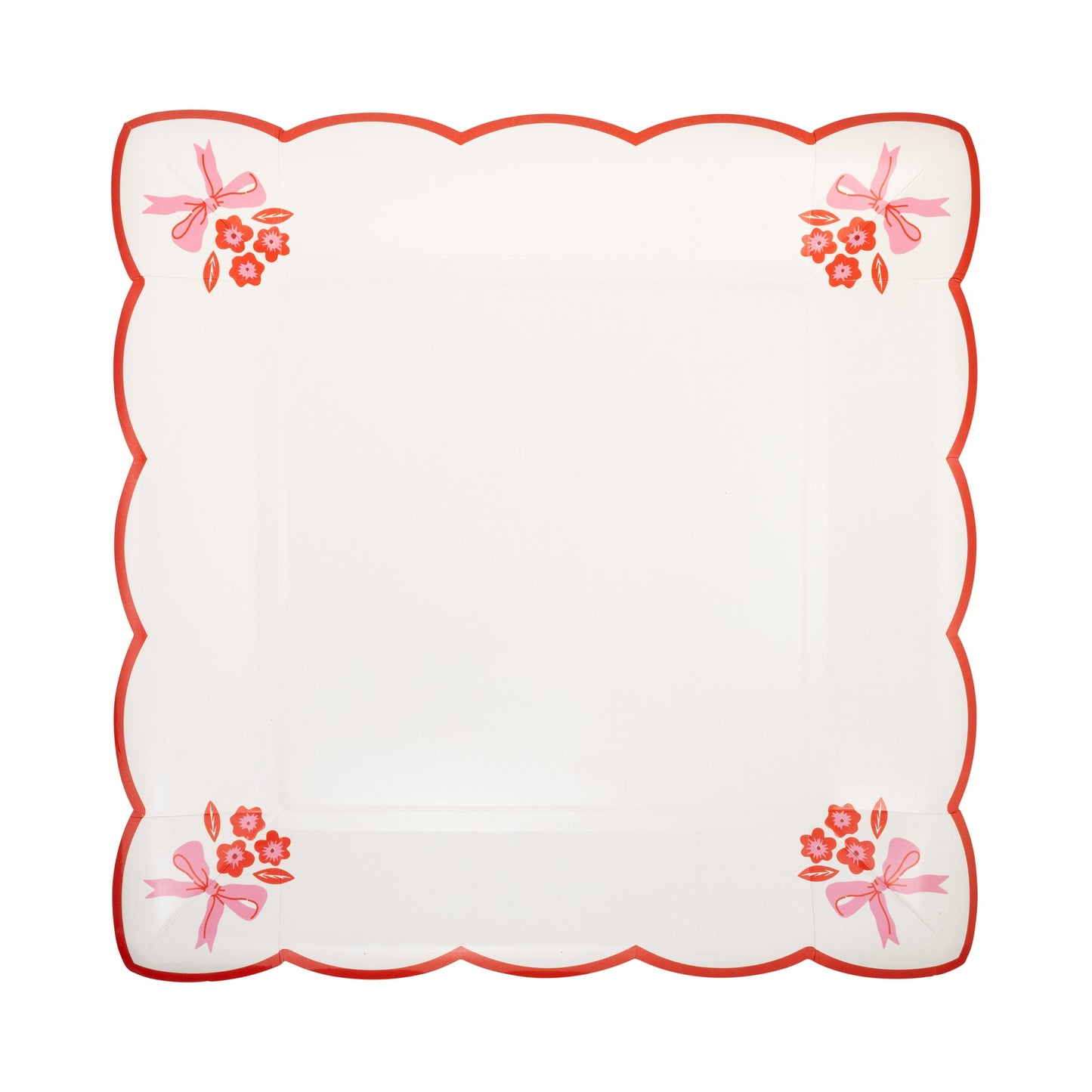 Heart Hankie Style Paper Plates, 8 ct