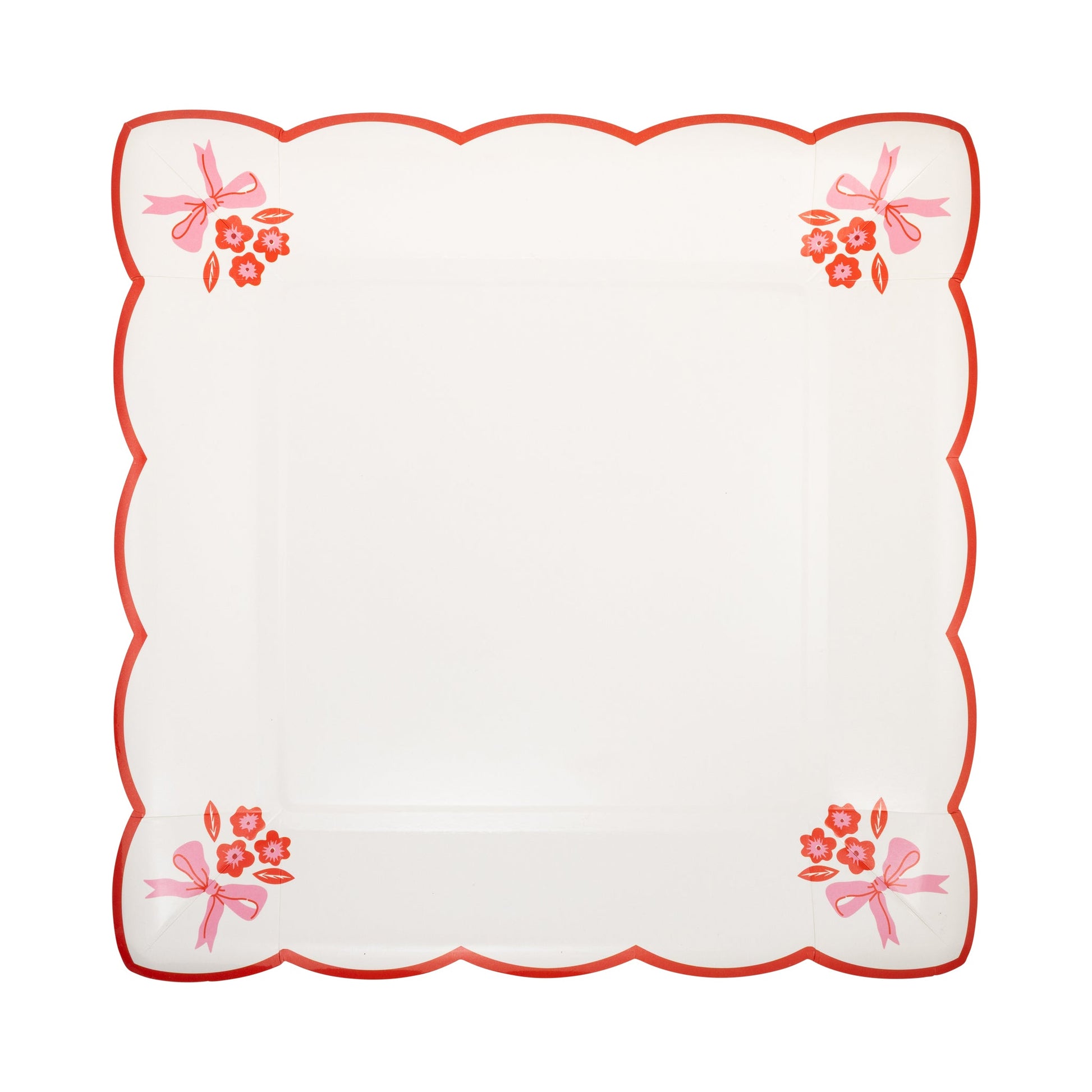 Heart Hankie Style Paper Plates, 8 ct