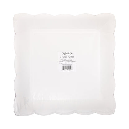 Heart Hankie Style Paper Plates, 8 ct