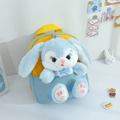 Small Kids Bunny Plush Backpack – Blue/Yellow, 2–4 Yrs