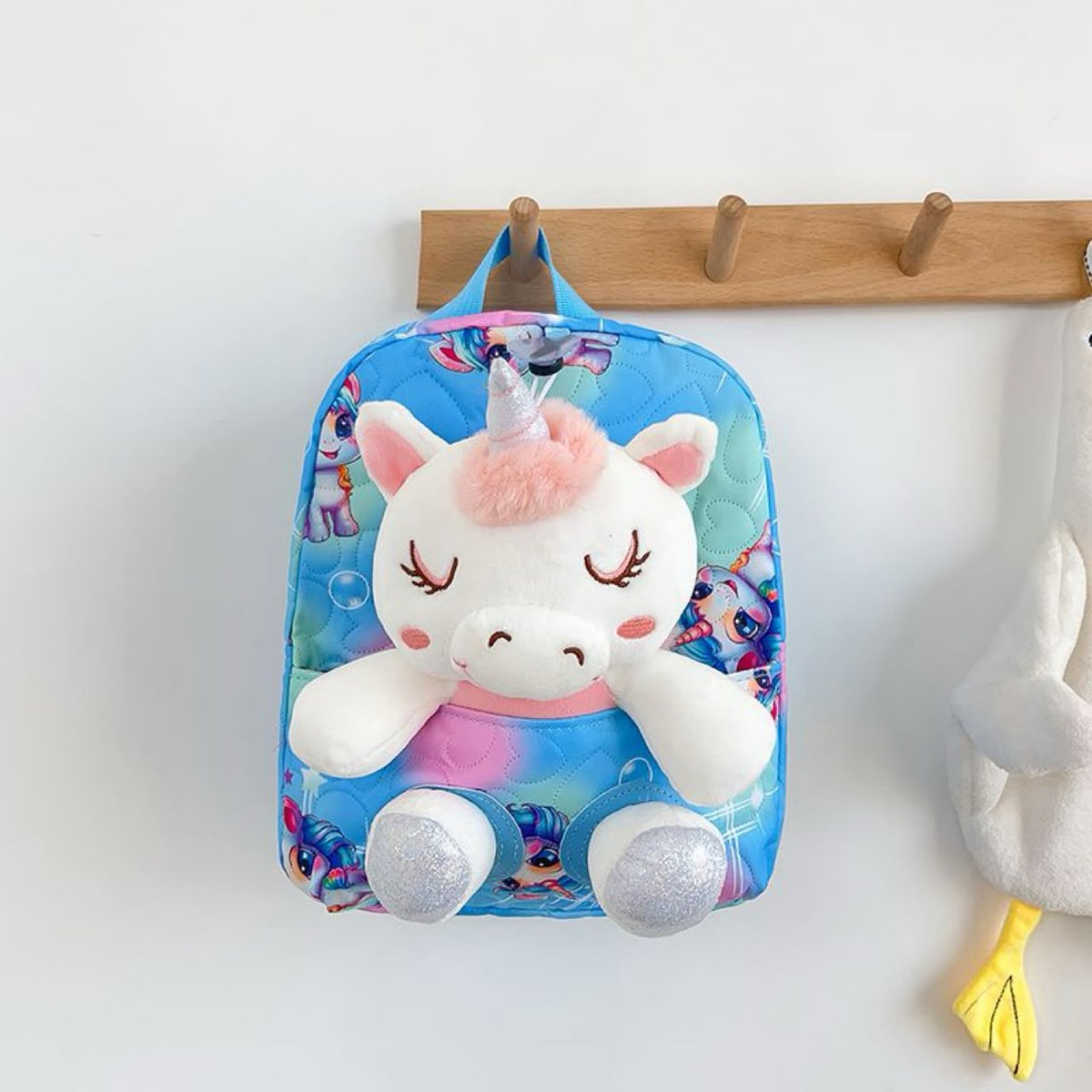 Kids Unicorn Plush Backpack – Quilted, 3–6 Yrs