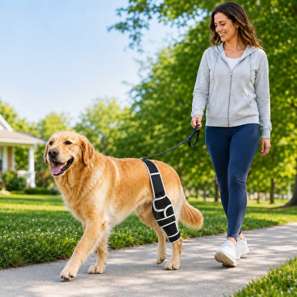 Adjustable Dog Leg Support Brace for Daily Walks - Support for Weak Front or Hind Legs