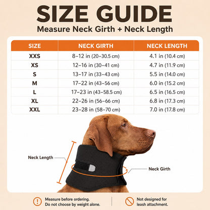Adjustable Dog Neck Support Brace for At-Home Rest - Breathable Structured Wrap for Added Stability