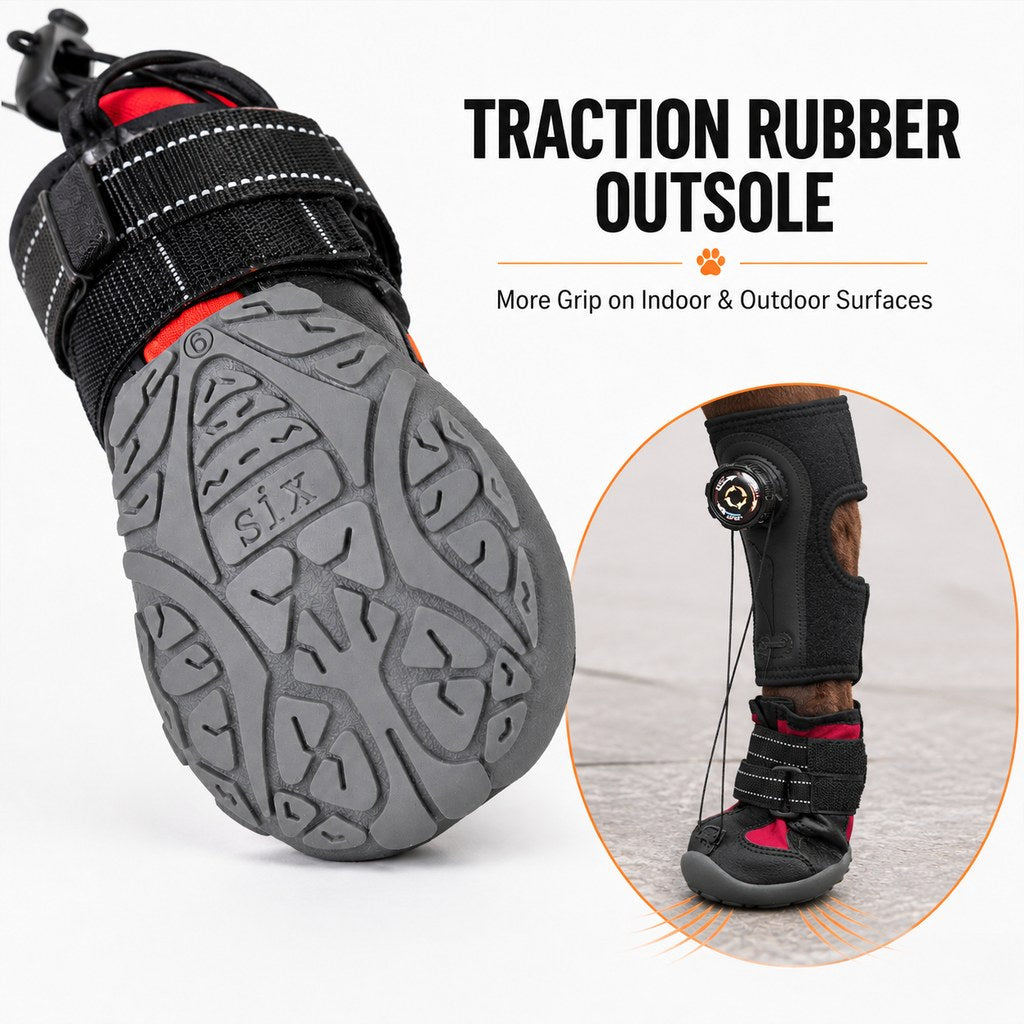Adjustable Tension-Dial Dog Paw-Lift Support Boots – For Indoor Floors & Outdoor Walks, Paw Dragging & Scuffing Support