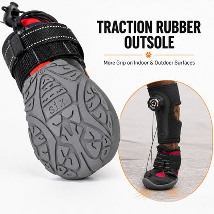 Adjustable Tension-Dial Dog Paw-Lift Support Boots – For Indoor Floors & Outdoor Walks, Paw Dragging & Scuffing Support