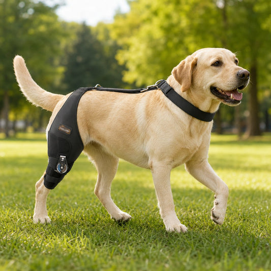 Adjustable Hinged Dog Knee Brace for Daily Walks - Rear Leg Support for Unsteady Steps