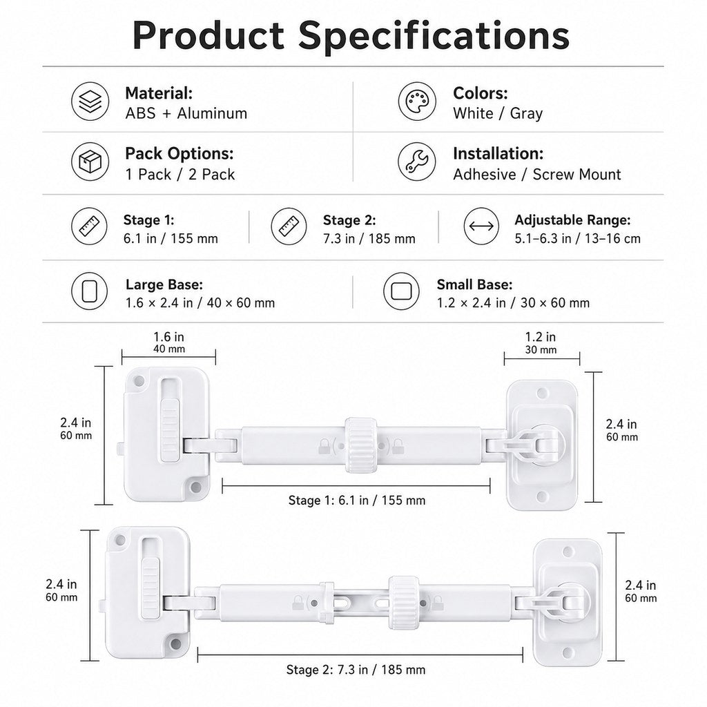 Adjustable Pet Door Latch for Litter Rooms - Let Cats In & Help Keep Dogs Out
