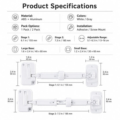Adjustable Pet Door Latch for Litter Rooms - Let Cats In & Help Keep Dogs Out