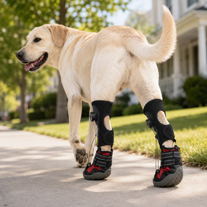 Adjustable Tension-Dial Dog Paw-Lift Support Boots – For Indoor Floors & Outdoor Walks, Paw Dragging & Scuffing Support