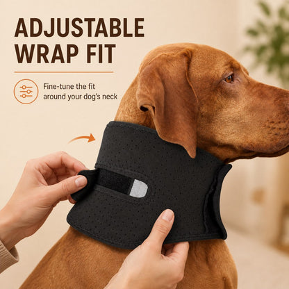 Adjustable Dog Neck Support Brace for At-Home Rest - Breathable Structured Wrap for Added Stability