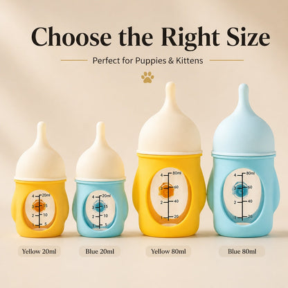Newborn Puppy & Kitten Nursing Bottle – Anti-Choke Silicone Pet Feeder for Safe, Gentle Milk Feeding at Home