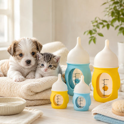 Newborn Puppy & Kitten Nursing Bottle – Anti-Choke Silicone Pet Feeder for Safe, Gentle Milk Feeding at Home
