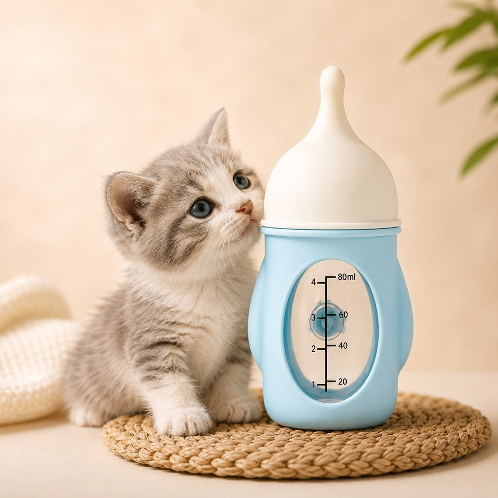 Newborn Puppy & Kitten Nursing Bottle – Anti-Choke Silicone Pet Feeder for Safe, Gentle Milk Feeding at Home